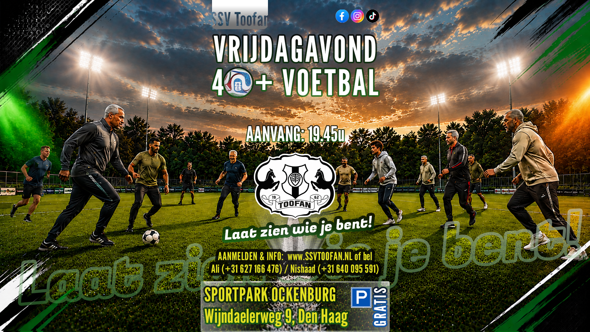 Vrijdagavond 9 oktober: 40+, 50+ en 60+ veldvoetbal bij SSV Toofan!